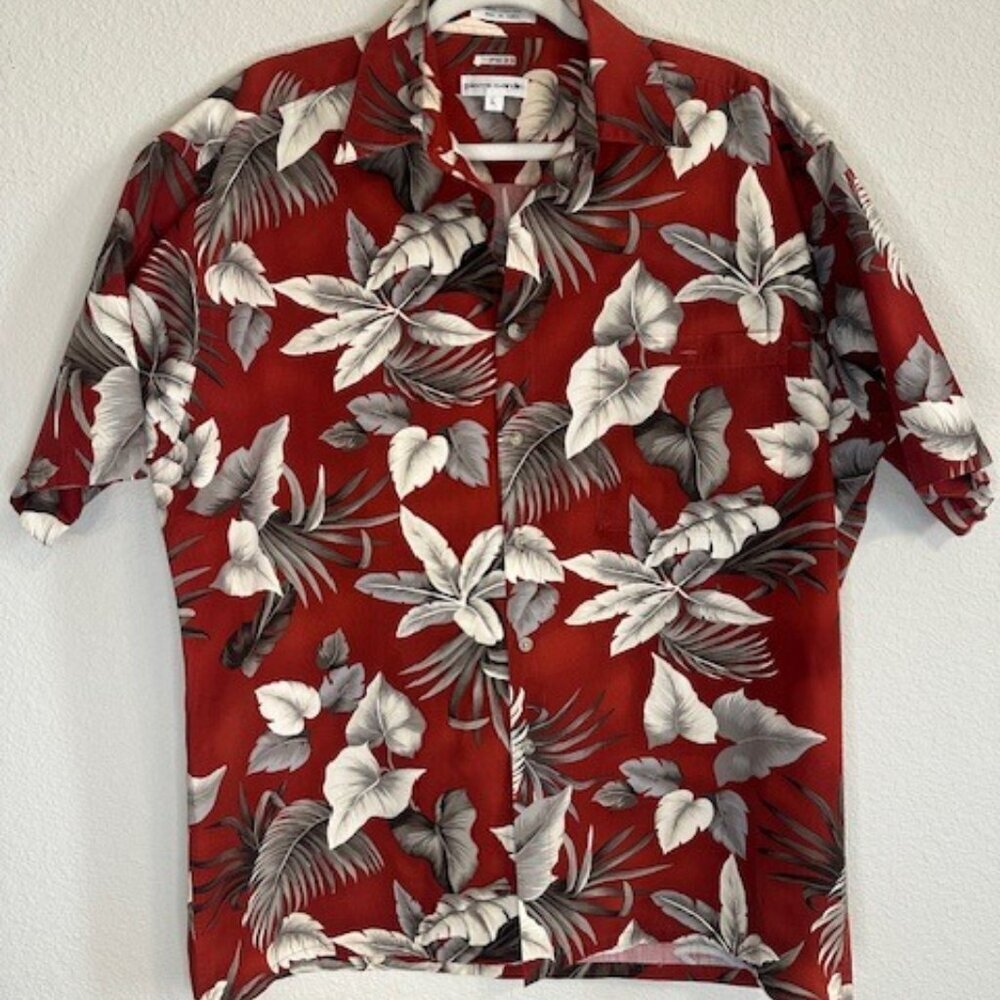 Pierre Cardin Hawaiian Tropical Shirt‎ Floral Short Sleeve Button Down